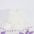 children's knitted hat with snowflake jacquard pattern